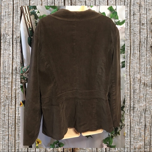 70’s brown corduroy blazer/jacket Single button up - Picture 2 of 12